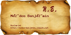 Módos Benjámin névjegykártya