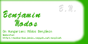 benjamin modos business card